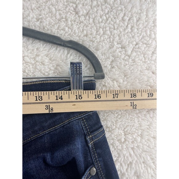 Judy Blue Dark Wash Distressed Jeans 14W Flare High Waist Raw Hem - Picture 5 of 10